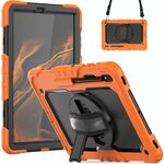 Per Samsung Galaxy Tab S8 + 12,4 pollici SM-X800 Silicone + PC Tablet Case (arancione + nero)
