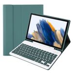 Custodia in pelle Bluetooth Bluetooth a colori A08B con slot a penna per Samsung Galaxy Tab A8 10.5 2021 SM-X200 / SM-X205 (verde scuro)