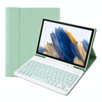Custodia in pelle Bluetooth Bluetooth a colori A08B con slot a penna per Samsung Galaxy Tab A8 10.5 2021 SM-X200 / SM-X205 (verde chiaro)