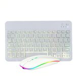 Tastiera Bluetooth Bluetooth Bluetooth colorato RGB da 10 pollici per telefono cellulare / tablet (bianco)
