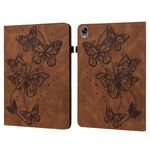 Per OPPO Pad 11 pollici 2022 Custodia per tavoletta in pelle con motivo a farfalla in rilievo (Brown)