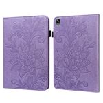 Custodia per tablet in pelle con motivo a rilievo in pelle di pizzo per tampone OPPO (viola)