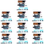 Mescoli antipolvere altoparlante da 10 pezzi con telaio per iPhone 13 Pro (nero)