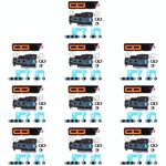 Mescipo antipolvere altoparlante da 10 pezzi con telaio per iPhone 13 Pro Max (Grigio)