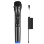 Microfono dinamico wireless UHF PULUZ con display a LED, trasmettitore da 3,5 mm (nero)