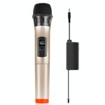 Microfono dinamico wireless Pulluz UHF con display a LED (oro)