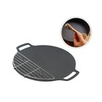 Campeggio all'aperto BBQ Ghisa Grill Grill Pan, Stile: Pan per la cottura + rete + corda di canapa