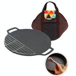 Campeggio all'aperto BBQ Ghisa Grill Grill Pan, Stile: Pan per la cottura + rete + corda di canapa + sacchetto di stoccaggio