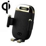 Porta del telefono con caricabatterie wireless S18 da 15 W, colore: nero con una staffa di ventosa