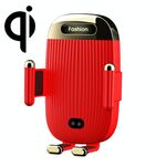 Porta del telefono con caricabatterie wireless S18 da 15 W, colore: rosso con una staffa di ventosa