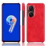Per ASUS Zenfone 9 Custodia per cellulare con cover posteriore Litchi Texture (rosso)