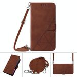 Per Google Pixel 6 Pro Crossbody 3D in cuoio in gita in pelle flip in rilievo (marrone)