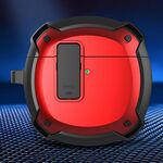 Custodia protettiva per auricolari con interruttore e gancio per Huawei Freebuds 4 (nero rosso)