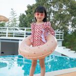 2 pezzi addensato per bambini nuoto anello gonfiabile anello ascella gonfiabile 66 cm (ciliegia)