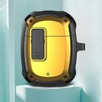 Custodia protettiva per auricolari con interruttore e gancio per boccioli di Google Pixel 2 (Nero Giallo)