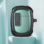 Custodia protettiva per auricolari con interruttore e gancio per Google Pixel Boccioli 2 (verde nero)