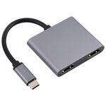 Adattatore hub da 2 in 1 USB-C / Type-C a 2 x HDTV