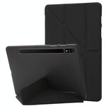 Per Samsung Galaxy Tab S8+ / S7+ Case di tavoletta in pelle silicone deformazione (nero)