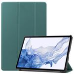 Per Samsung Galaxy Tab S8 Porta a tre piede Custer Texture Leathet Case (verde)