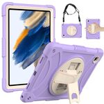 Per Samsung Galaxy Tab A8 10.5 2021 Custodia da tavoletta rotativa di presa Rotary + PC (Purple)