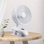 F601 ventola elettrica a clip multifunzionale con display LED (bianco)