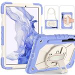 Per Samsung Galaxy Tab S8 / Tab S7 Contrast Color Robot Silicone + PC Tablet Case (beiige viola della radice di loto)