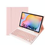 A610B Candy Color Bluetooth Case in pelle tastiera Bluetooth con slot a penna per Samsung Galaxy Tab S6 Lite 10,4 pollici SM-P610 / SM-P615 (rosa)