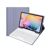 A610B Candy Color Bluetooth Case in pelle tastiera Bluetooth con slot a penna per Samsung Galaxy Tab S6 Lite 10,4 pollici SM-P610 / SM-P615 (Purple)