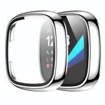 Per Fitbit Versa 3 / Versa / Sense PC elettroplato di vetro temperato (argento)
