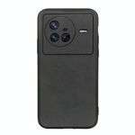 Per Vivo X80 Case telefonico per texture a vitello a due colori (nero)