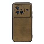 Per Vivo X80 Case telefonico per texture a vitello a due colori (verde)