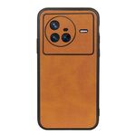 Per Vivo X80 Case telefonico per texture a vitello a due colori (Brown)
