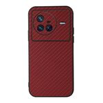 Per Custodia per telefono per texture in fibra di carbonio X80 (rosso)