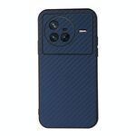 Per Custodia per telefono per texture in fibra di carbonio X80 (blu)