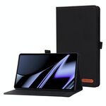 Per Oppo Realme Pad Mini Orizzontale Flip TPU + Fabric PU Cevello in pelle (Nero)
