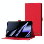 Per Oppo Realme Pad Mini Orizzontale Flip TPU + Fabric PU Cevello in pelle (rosso)
