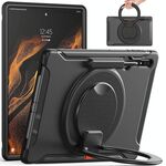 Per Samsung Galaxy Tab S8 Ultra / X900 360 GUNZIONE ROTAZIONE GRAPPA TPU + PC Tablet Case (nero)