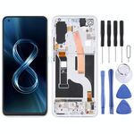 Schermo LCD AMOLED originale per Asus Zenfone 8 ZS590KS Digitizer Assemblaggio completo con cornice (argento)