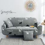 Tessuto alto elastico divano pigro tutto inclusivo, dimensioni: 1 persona (nuvola di vento grigio)