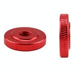 10 pezzi Knurled in lega di alluminio a strato singolo da dado a mano, specifica del prodotto: M6-D20*5Red