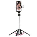 Telefono Tripode selfie Bluetooth Bluetooth Bluetooth, 102 cm (acciaio inossidabile + luci a doppia riempimento)