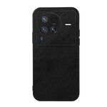 Per Vivo X80 Pro Accurate Hole Accurate Twolor Litchi Texture PU Telefono (Black)