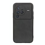 Per Vivo X80 Pro Accurate Hole Accurate Twolore Texture PU Telefono (Black)