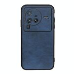 Per Vivo X80 Pro Accurate Hole Accurate Twolore Texture PU Telefono (blu)