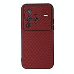 Per Vivo X80 Pro Accurate Fibra Fibra Fibra Shock Proof (Red)