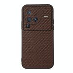 Per Vivo X80 Pro Accurate Fibra Fibra Fibra Texture Aoffroof (Brown)