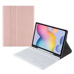 Custodia in pelle con tastiera Bluetooth Square Cap con slot per penna per Samsung Galaxy Tab S6 Lite (oro rosa)