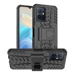 Per Vivo Y75 / Y55 / T1 5G Texture Pire TPU + PC Custodia con supporto (nero)