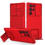 Per Samsung Galaxy S22 Ultra 5G Solto stereoscopico Custodia per telefono a camshield (rosso)