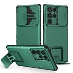 Per Samsung Galaxy S22 Ultra 5G Solto stereoscopico Custodia per telefono a camshield (verde)